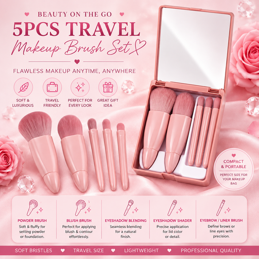 Travel Essential Makeup Brush Set